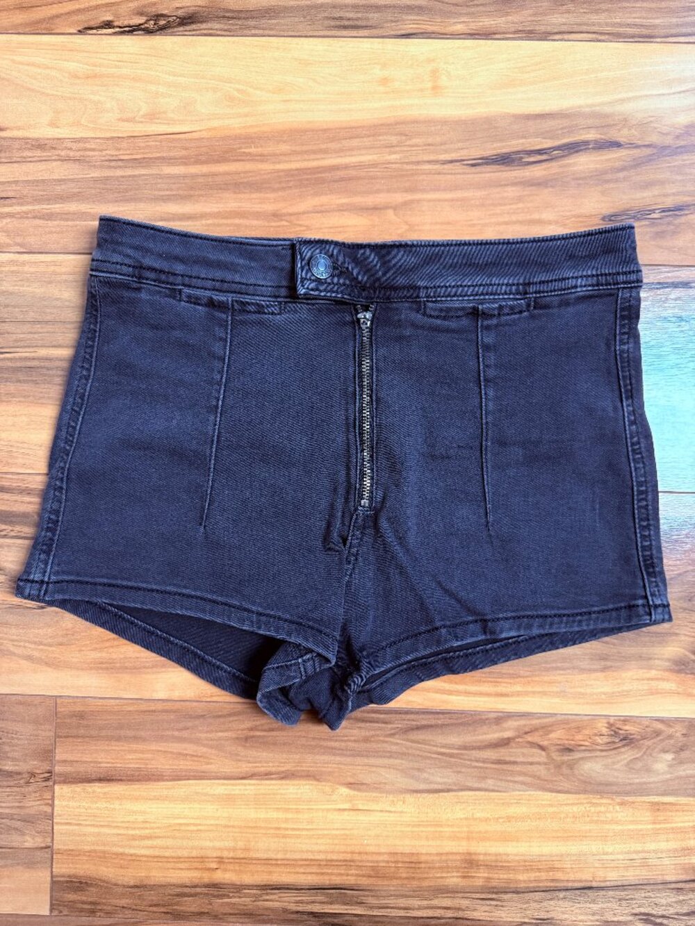 Free People We the Free Honeycomb High Rise Denim Brief Micro Shorts Size 27 NWT